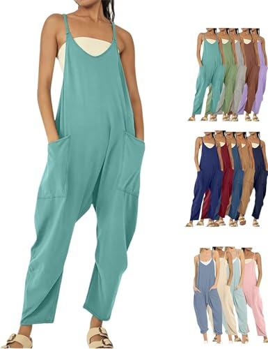 Maternity Jumpsuit,Cotton jumpsuits for women (2X-Large,Lake Green)