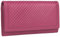 GlobeeCraft portafoglio donna in pelle vera fucsia con portamonete interno, grande capacità con otto scomparti per carte, chiusura a cerniera resistente, design elegante e funzionale