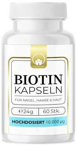 Saint Nutrition® Biotin – Für Haut, Haare & Nägel – 10.000 mcg – Kapseln zur Unterstützung von normaler Haut, glänzendem Haar & starken Nägeln – Vitamin B7 – Unterstützt Haarwachstum & Hautbild