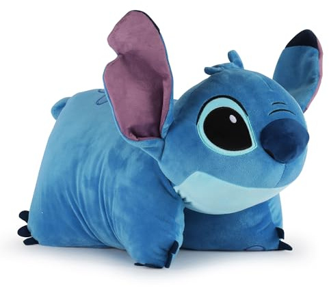 Lilo & Stitch de Disney - Almohada Infantil Ultra Suave y Multifuncional con Cierre de Velcro, Peluche abrazable para Dormitorio, Viajes y pijamadas
