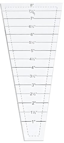 Texvora Dresden Quilting Ruler, Acrylic Sewing Template, 8.1 X 3 In, Multi-Angle Cuts, Compatible With Patchwork, See-Through