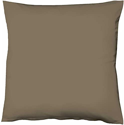 Fleuresse Mako-Satin-Kissenbezug Uni Colours, Farbe Espresso 8031 Größe 40 x 40 cm
