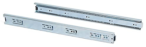 Emuca 3007305 Guide/Binari con Cuscinetti a Sfere ad Estrazione Totale per Cassetto, 45 x 400 mm, Zincato, 400mm