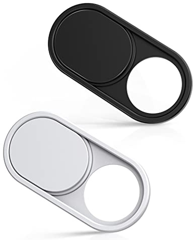 imluckies Webcam Abdeckung für Laptop, MacBook Pro/Air, iMac, iPad, Tablet, iPhone 8/7/6 Plus, Echo Show/Spot Web-Kamera-Blocker [1 schwarz + 1 weiß]