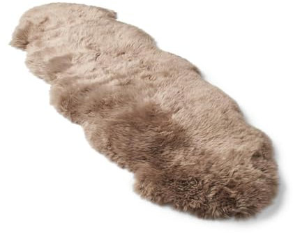 Nordic Sheep Real Sheepskin rug 170x60 | Sheepskin Rugs for Living room and Sofa | Bedside Rugs for Bedrooms | Large Fluffy rug is breathable & heat-regulating in color Light Brown