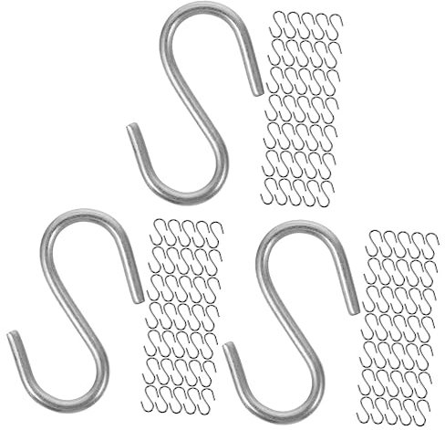 Cabilock 300 pcs s Hook Bacon Hooks Bedroom s Smoker Meat s Heavy Duty Hanging s for Pots Closet s Small S-Shape s Ceiling s Clothes Hanger Metal Light Stand Iron