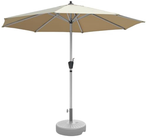 RANSENERS Premium Sonnenschirm Marktschirm Ø 300cm (mit/ohne Schirmständer) - Kippbarer Gartenschirm mit Vollaluminiumrahmen und 8 Rippen - mit UV50+ Schutz