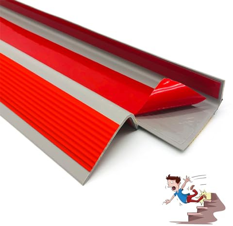 Profilo Angolare In PVC Autoadesiva Protezione Per Bordi Per Scale Per Scale Angolo A Forma Di L Attaccare Profilo Per Gradini In Gomma Strisce Antiscivolo Per Gradini (Color : Red, Size : 315in/8m