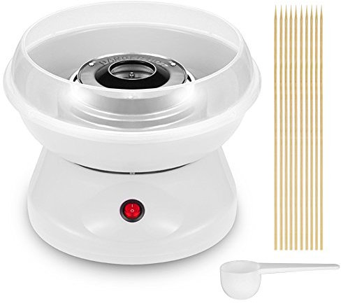 Máquina de barba de papá, máquina de algodón de azúcar para el hogar 500W eléctrico Candy para el hogar, para fiestas de cumpleaños familiares y parques infantiles (blanco)
