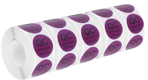 QUARKZMAN Etiquetas de Control de Calidad de Inventario para Reetiquetado Y Reparación de 25mm/1 Púrpura para Inventario de Almacén, 5 Rollos 2500 Piezas