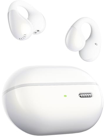 SoundPEATS PearlClip Pro trådlösa hörlurar Bluetooth 5.4, open ear clip on hörlurar, 12 mm dubbelmagnetdrivrutin, Filmläge 3D-ljud, dynamisk EQ, IPX5 Sporthörlurar, 24 tim spelningstid, Snabbladdning