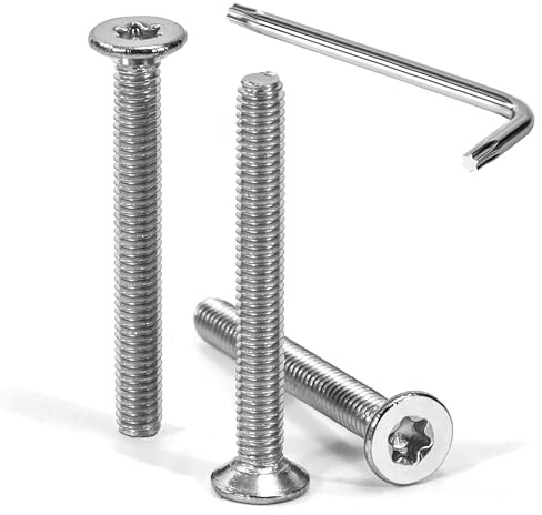 Tunejoy Viti a Testa Svasata M4 x 35 mm Vite Torx Bullone a Macchina in Acciaio Inox A2 V2A Viti a Testa Piatta con Chiavi a T20 Filettatura Completa 30 pezzi