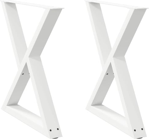 vidaXL Patas para Mesa de Comedor (2 Unidades), Color Blanco, 80 x 72-73,3 cm, Acero