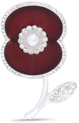 Official Royal British Legion For Those I Love Pearl Poppy Brooch