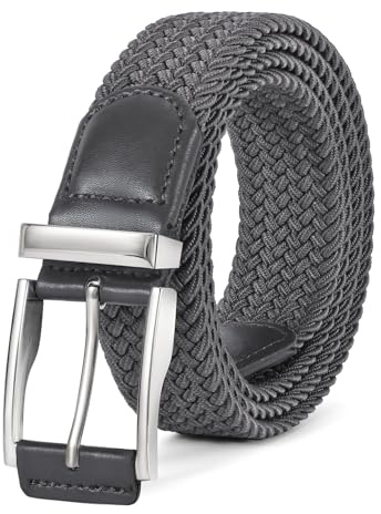 WERFORU Stretchy Braided Belt for Men Elastic Woven Belt for Jeans Pants Casual Men’s Golf Belt