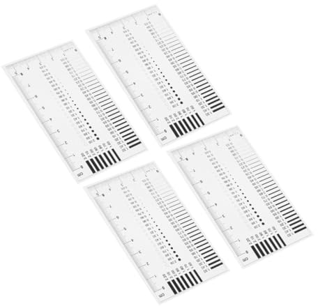 Anneome 4piezas Regla De Plástico Transparente Para Estimación De Defectos Medición Línea Inspección De Precisión Condiciones De Iluminación Diversas Herramienta De Medición De