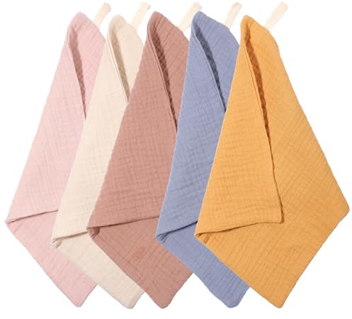 5 Pack Face Cloths Makeup Remover Cloth Cotton Wash Cloth Soft Muslin Washcloths Breathable Reusable Facial Towels for Skin Care Daily Absorbent Cleaning Travel Women Men Adults