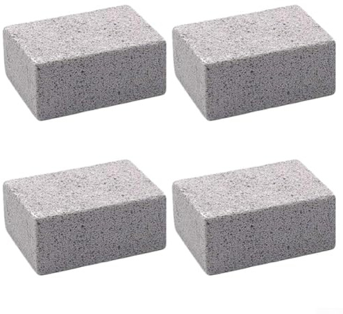 Lot de 4 blocs de nettoyage pierre ponce pour grill, plaques de cuisson et poêles en fonte
