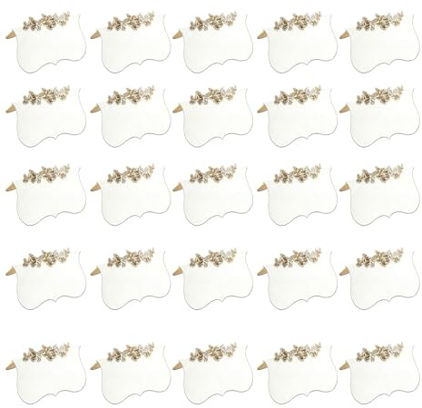 UZYXC 30 Segnaposto Bianchi con Taglio Farfalla (10x9cm) - Cartellini per Tavolo per Matrimonio, Compleanno, Battesimo, Comunione