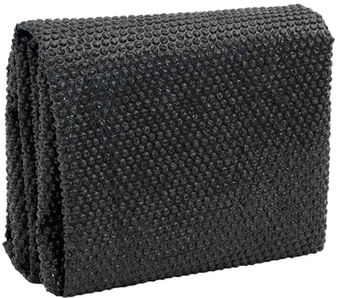 Teenpull drivande pool-solpresenning av PE med luftkuddar 500 x 300 cm svart blå, isolerande solfilm för pool och trädgårdspool, värmeskydd och bladskydd, slitstark