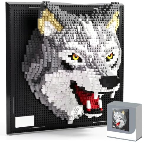 Ensemble de construction 3D Art Animaux, kit de construction murale en art animal, micro mini briques de construction à clipser pour décoration murale, art mural 3D animaux en kit de construction