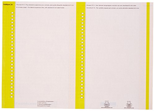 L'Oblique AZ Sachet de 10 planches d'étiquettes pour dossiers armoire Jaune