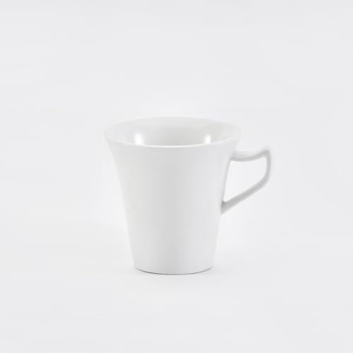 Van Well Porzellan-Espressotasse Harmony I Weiße Espresso-Tasse aus Porzellan I 100 ml Fassungsvolumen I Mikrowellen- & Spülmaschinengeeignet