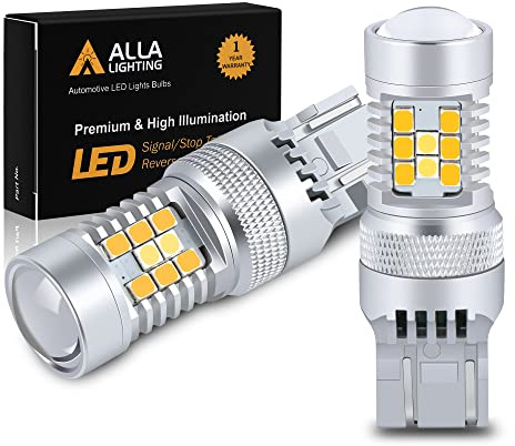 Alla Lighting 7444NA 7443 LED Switchback Turn Signal Lights Bulbs, Dual Color Amber Yellow/6000K White, Blinker Lamps/Parking Lights/DRL Super Bright 7442 7443-A 7443 NA 7444 NAK