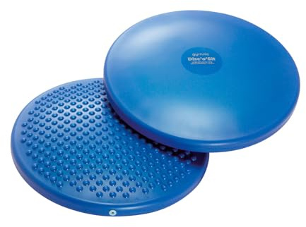 Gymnic Disc’o’Sit Cuscino Propriocettivo Blu per Postura e Allenamento Funzionale, Ø 39 cm, gonfiabile, in PVC sicuro, dispositivo medico di classe I per fitness e riabilitazione