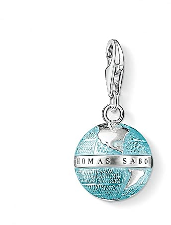 THOMAS SABO Damen Charm-Anhänger Weltkugel Charm Club 925 Sterling Silber 0754-007-1