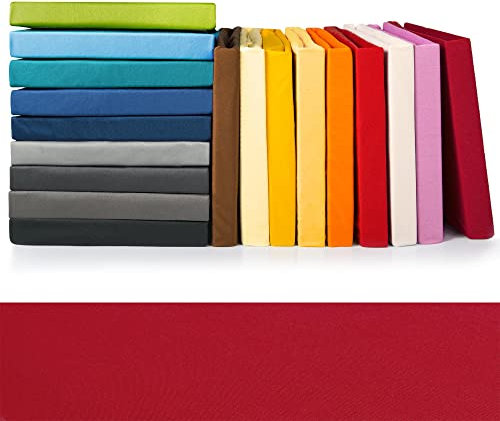 CelinaTex Jade Spannbettlaken 90x200-100x200 cm Bordeaux rot Microfaser Spannbetttuch Jersey Bettlaken