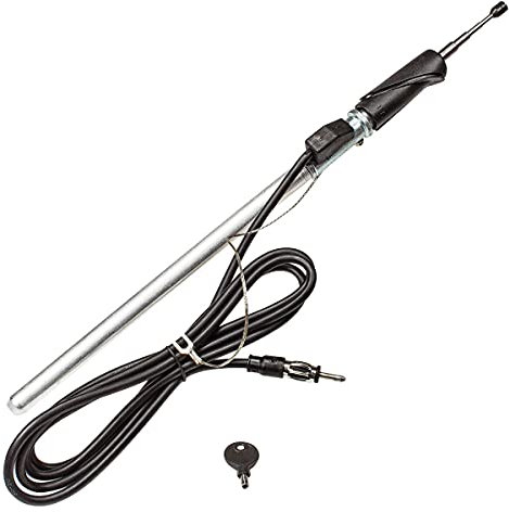 tomzz Audio 1000-017 Kotflügel Teleskopantenne kompatibel mit VW Golf 3 III Vento verchromter Stab 1,2m Kabel DIN-Stecker