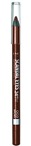 Rimmel London Scandaleyes Waterproof Gel Pencil Eyeliner, Long-Wearing, Ultra-Smooth, Smudge-Proof, 003, Brown, 0.04oz