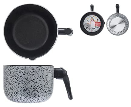 Home Salt N'Pepper Bollilatte in Alluminio, con Beccuccio Versatore, Rivestimento Antiaderente, 14 cm