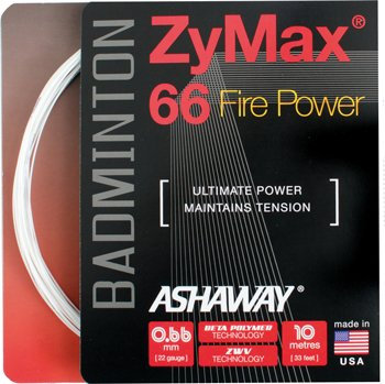Badmintonsaite Ashaway ZyMax 66 Fire Power White