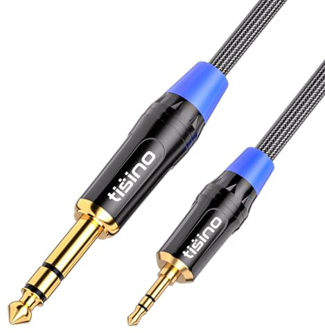 Tisino Cavo jack 3.5 to jack 6.3, Cavo Aux Audio Jack 3,5 mm a 6,35 mm Adattatore Jack Cavo Per Tablet, laptop, Mixer Audio, Smartphone, Amplificatori,etc.- 2M