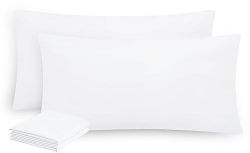Aisbo Kissenbezug 40 x 80 2er Set - Kopfkissenbezug 40x80 Weiß mit Reißverschluss aus Mikrofaser, ÖKO-TEX Kissenhülle 40x80cm, Weich und Bügelfrei