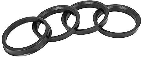 X AUTOHAUX Bagues De Centrage Noires 4pc Pour Jante Voiture Plastique