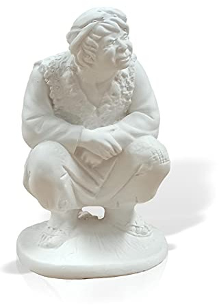 Pastor cagando. Diferentes figuras para Belén de escayola. Estaturas medias 12cm. altura. Todas las profesiones para el nacimiento. Ideal para complementar los portales de navidad (PASTOR CAGANER)