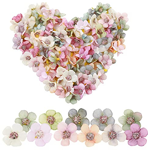 150 Piezas mezcladas Mini Coloridas Flores Artificiales Cabezas Margaritas, Mezcla Pastel pequeñas Cabezas de Seda espolvorear decoración para Manualidades Banquete de Boda decoración del hogar
