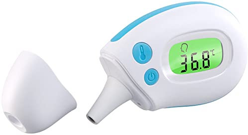 newgen medicals Ohrthermometer: Medizinisches Mini-Infrarot-Fieberthermometer für Ohr- & Stirnmessung (Infrarotfieberthermometer, Infrarotthermometer, Gesundheit)