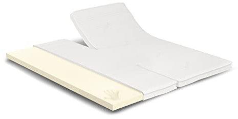 Meisterschlaf Split Visco Topper 200x220 cm – Höhe 7 cm – Weich & Wärmend – Memory Foam RG 50 – Oeko-TEX® Standard 100 – Tencel™ Lyocell 3D Doppeltuch-Bezug waschbar – Made in Germany