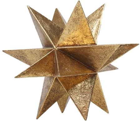 Braxio Modern Style Indoor Home Decor - Resin Gold Multi-Angle Stars Abstract Geometric Sculpture for Living Room Office Desk Bookshelf Table Decor Home Decorations 7 * 7 * 6 Inch