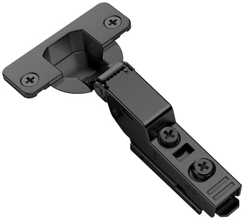 Kimdot Bisagras de gabinete de cocina ocultas sin marco, 2 piezas, 35 mm, copa de 105 grados, ajustable, tres vías, cierre suave, cierre automático, bisagra europea sin alas