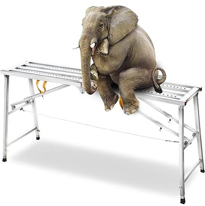 Plateforme d'échafaudage pliable en acier portable pour la maison, le bureau, l'atelier et le garage, charge maximale (140 cm)