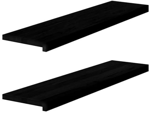vidaXL Fensterbänke 2 Stk. Dunkelbraun 100x25x2 cm Massivholz Eiche, Fensterbrett, Holz Treppenstufe, Holz Fensterbrett, Fensterbank Eichenholz