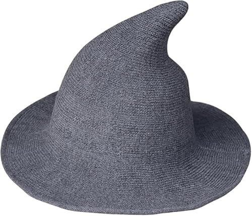 MAOSHYMS Cappello da Mago Halloween,Cappello Strega di Halloween,Cappello da Mago per Natale,Feste in Costume (Grigio)
