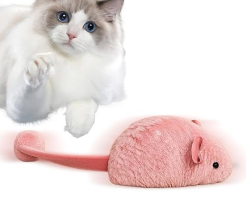 Xijobido Juguetes de ratones para gatos, ratones realistas para gatos para interiores, suministros elásticos interactivos, masticadores automáticos de sonido para caza, juegos, mascotas, gatitos