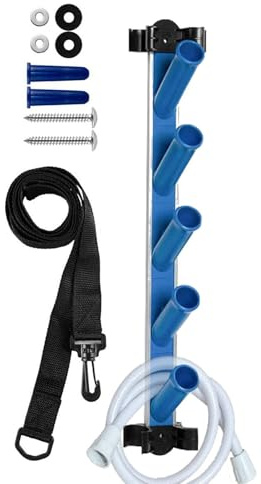 Pool Tool Organizer – Skimmer Pole Förvaringsställ, Utrustningshängare | System | Teleskophållarstruktur för simning sida ren organisation för uteplats underhåll verktyg installationssats