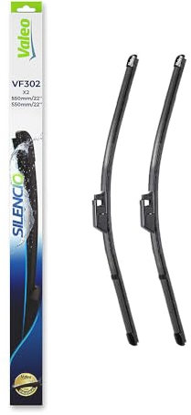 VALEO Silencio Escobilla - VF302 - Kit de Alto Rendimiento, Visibilidad Superior en Carretera, Fácil Instalación, Hojas Planas Originales de 550mm/550mm - Delanteras - Juego de 2 Escobillas - 574303